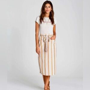 Billabong Skip it Midi Skirt Stripe Belted